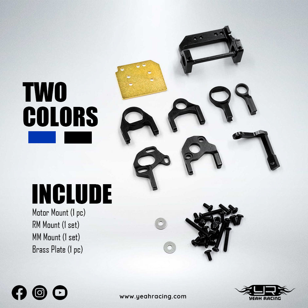 Yeah Racing Pod Alu Preto 90 - 94 mm Kyosho Mini-Z MR04 KYMR-001BK