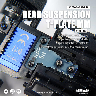 Yeah Racing Suspensão traseira em T de chapa FRP Kyosho Mini-Z MR04 KYMR-008