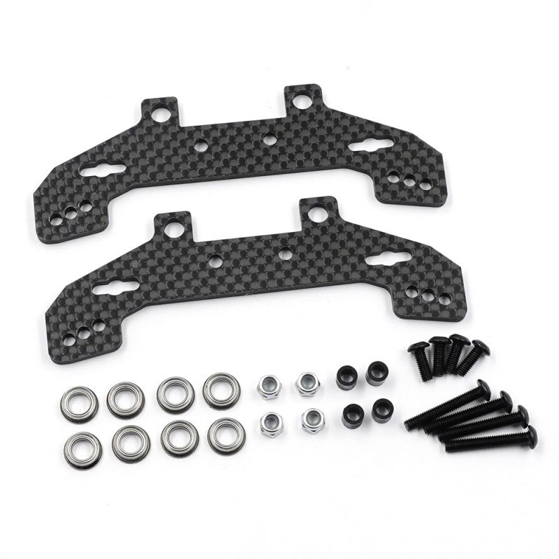 Yeah Racing Carbon schokdemperbevestiging voor en achter (2Pcs) TT-02 TATT-085BK