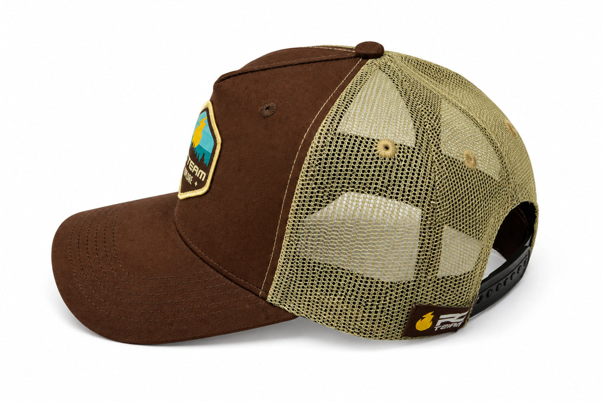 RC Team Gorra Trucker RC Team Explore Marrón y beige