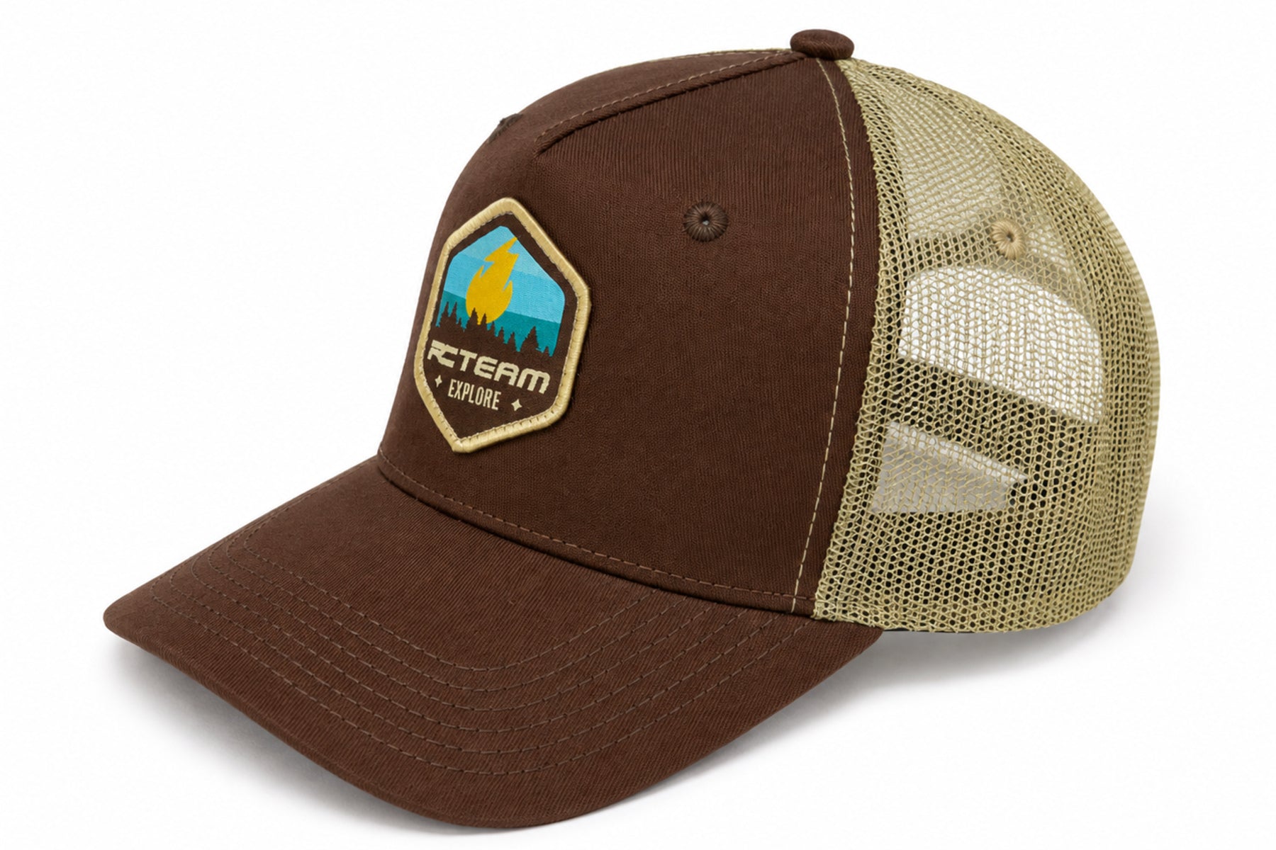 RC Team Gorra Trucker RC Team Explore Marrón y beige