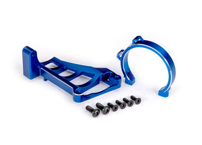 Traxxas Support moteur avant et arrière Alu Bleu Maxx (2Pcs) 10262-BLUE