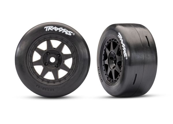 Traxxas Neumáticos Slick Soft + Llantas negras (x2) Mini Rally 10875-BLK