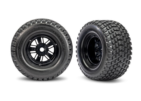 Traxxas Neumáticos Gravix Low Profile + Llantas traseras negras (x2) Funco 10947