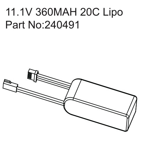 Absima Lipo 3s 11.1V 360mah 20C CR18-Pro HBP240491