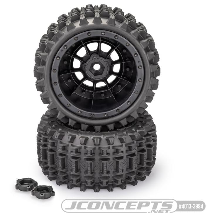 JConcepts Pneus Magmas + Jantes Noir (x2) XRT X-Maxx 4013-3994