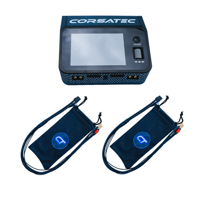 Corsatec Chargeur Lipo Dual Pro AC/DC + Cordon de Charge PK5 CT20001-C