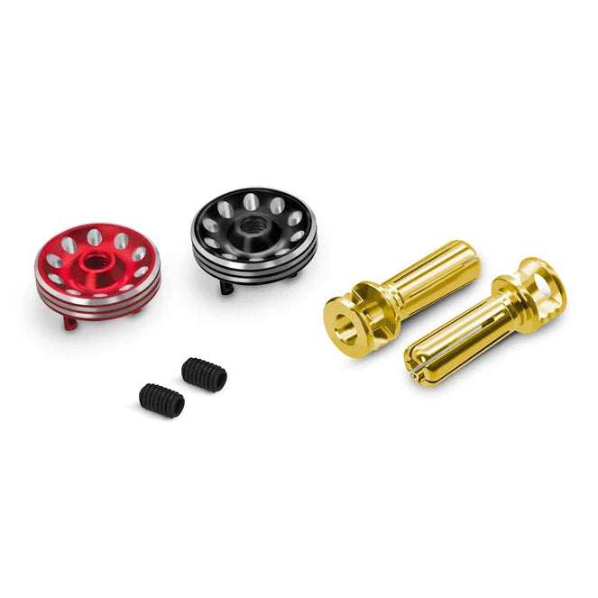 T-Work's -liittimet, kultaiset 5 mm + suojukset V2 (4 kpl) EA-048-5-RB