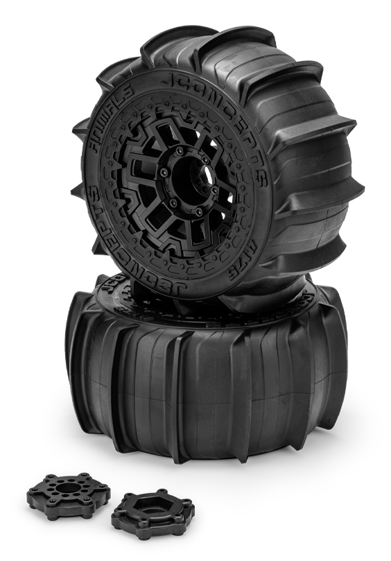 JConcepts Pneus Animal + Jantes Pretas (x2) Maxx e Kraton 4S 4175-39812