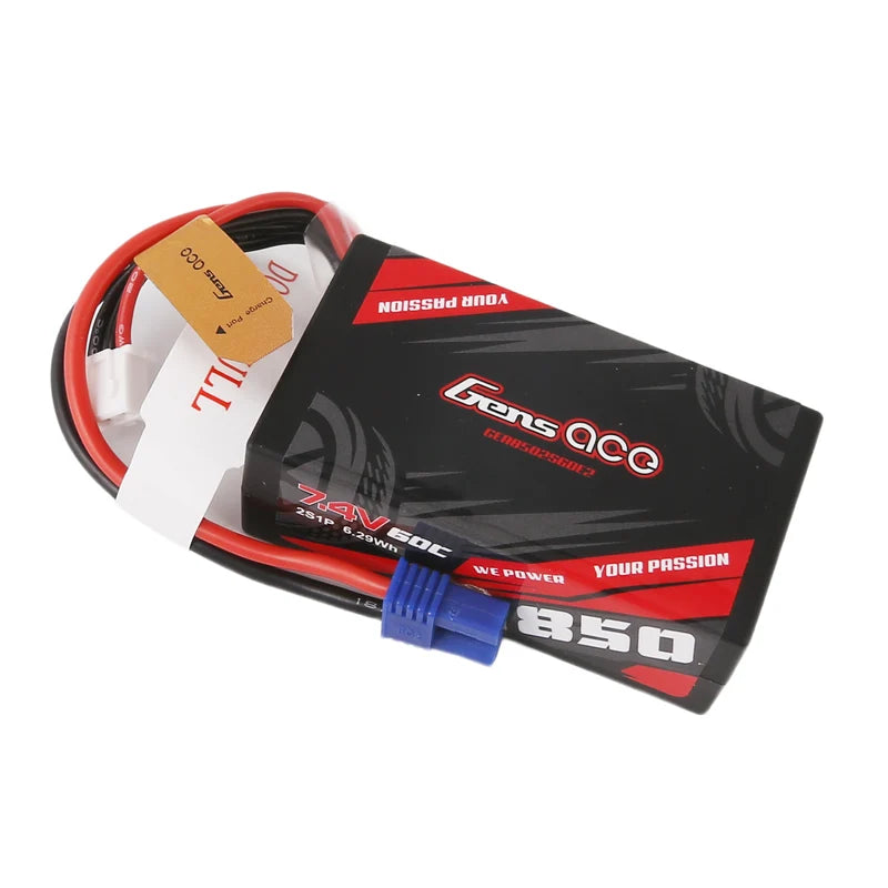 Gens Ace Accu lipo G-Tech 7.4v 850mAh 60C EC2 GEA8502S60E2