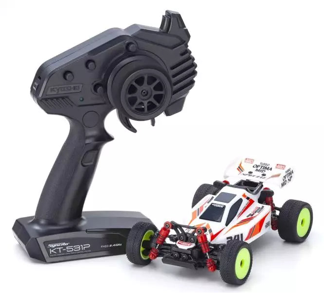 Kyosho Mini-Z Buggy MB-010 4WD Turbo Optima Mid Special Blanc RTR 32096W