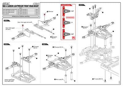 Placa delantera de carbono MST + Espaciador de aluminio rojo RMX 4 210736R