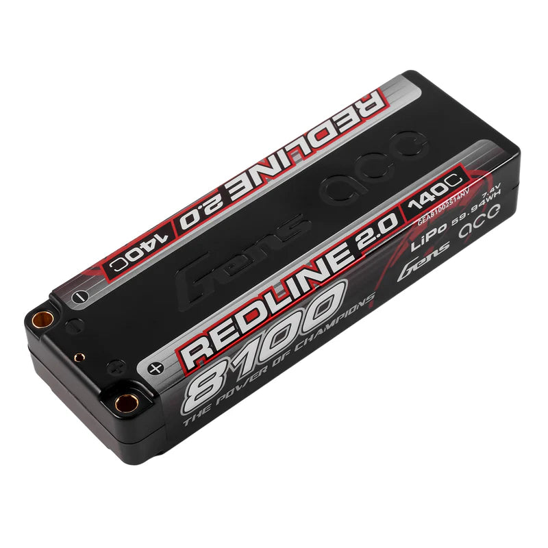 Gens Ace Redline 2.0 Hv Lipo battery 7.6v 8100mah 140C 2S1P