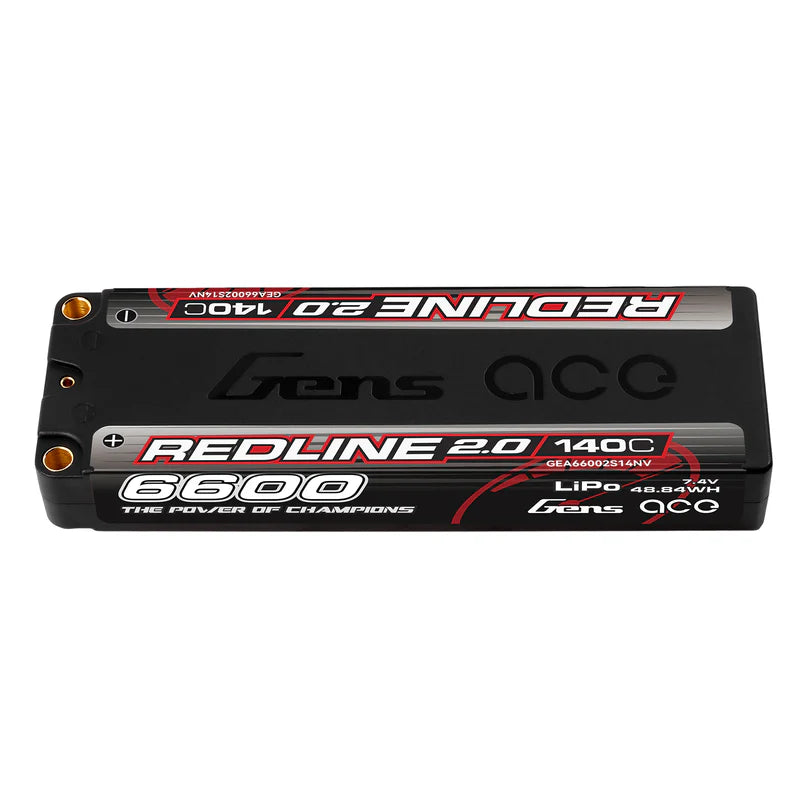 Gens Ace Redline 2.0 Hv LCG Lipo Battery 7.6v 6100mAh 140C 2S1P