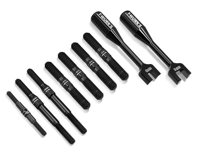 T-Work's Black Titanium Linkage Kit + Keys (9Pcs) MP10 TBB-MP10