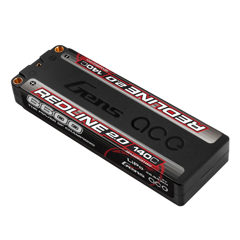 Gens Ace Redline 2.0 Hv LCG Lipo Battery 7.6v 6100mAh 140C 2S1P