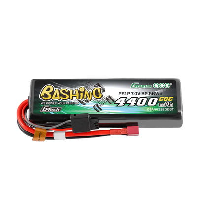 Gens Ace Batería Lipo para bashing G-Tech 7,4 V, 4400 mAh, 60 C, Dean GEA442S60DGT