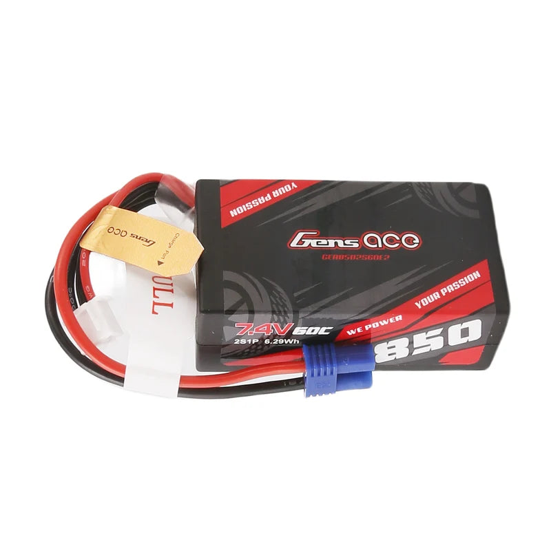 Gens Ace Accu lipo G-Tech 7.4v 850mAh 60C EC2 GEA8502S60E2