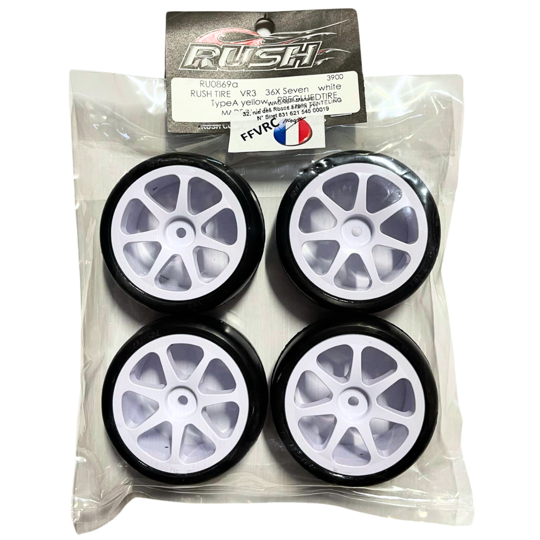 Rush Tires + Rims 7 Spokes 1/10 Outdoor 36X VR3 FFVRC 2025 RU-0869a-FF