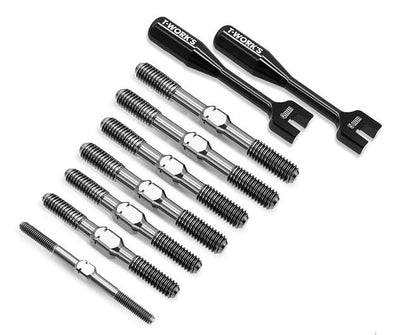 T-Work's Titanium Tie Rod Kit + Wrenches (9Pcs) Agama N1 TB-290