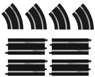 Scalextric Pack Straight and curved rail extension R2 Standard C8198