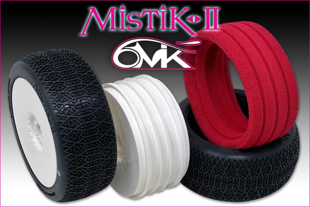 6MIK Pneus à Coller Buggy Mistik II + Jantes Ultra Blanches + Inserts (x2) TKU22