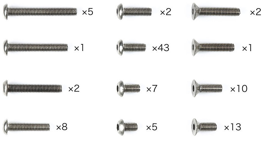 Tamiya Kit de tornillos de titanio (99 piezas) XM-01 47509