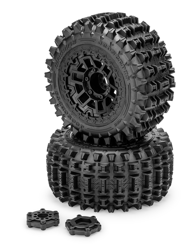 JConcepts Pneus Magma + Jantes Pretas (x2) Maxx e Kraton 4S 4188-39812