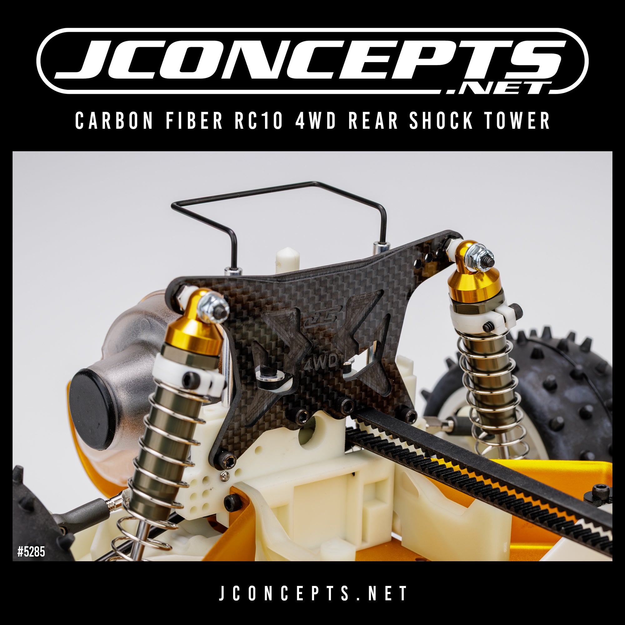 JConcepts Support Amortisseurs Avant Carbone RC10 4WD 5284