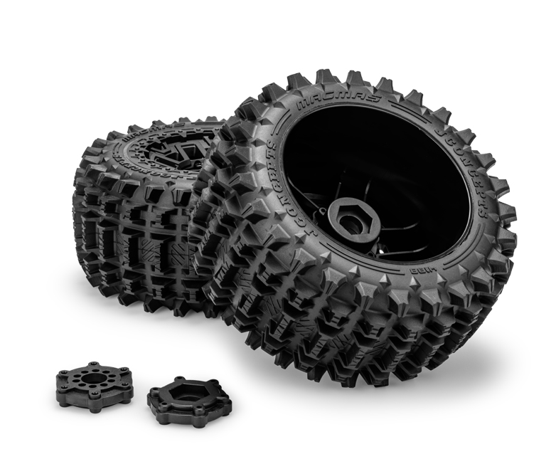 JConcepts Pneus Magma + Jantes Pretas (x2) Maxx e Kraton 4S 4188-39812