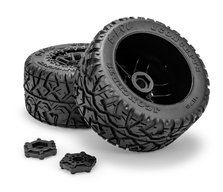 JConcepts Pneus G-Locs + Jantes Noir (x2) Maxx et Kraton 4S 4176-39812