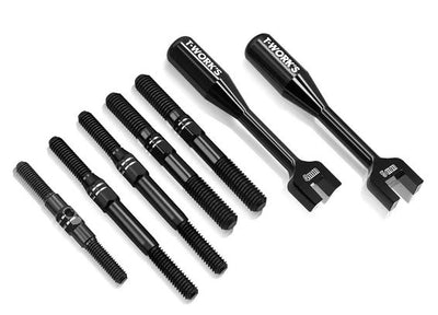 T-Work's Black Titanium Linkage Kit + Key (6Pcs) RC8 B4.1 TBB-B4.1E
