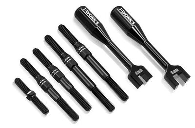 T-Work's Black Titanium Linkage Kit + Keys (7Pcs) XB8E 24 TBB-XB8E24