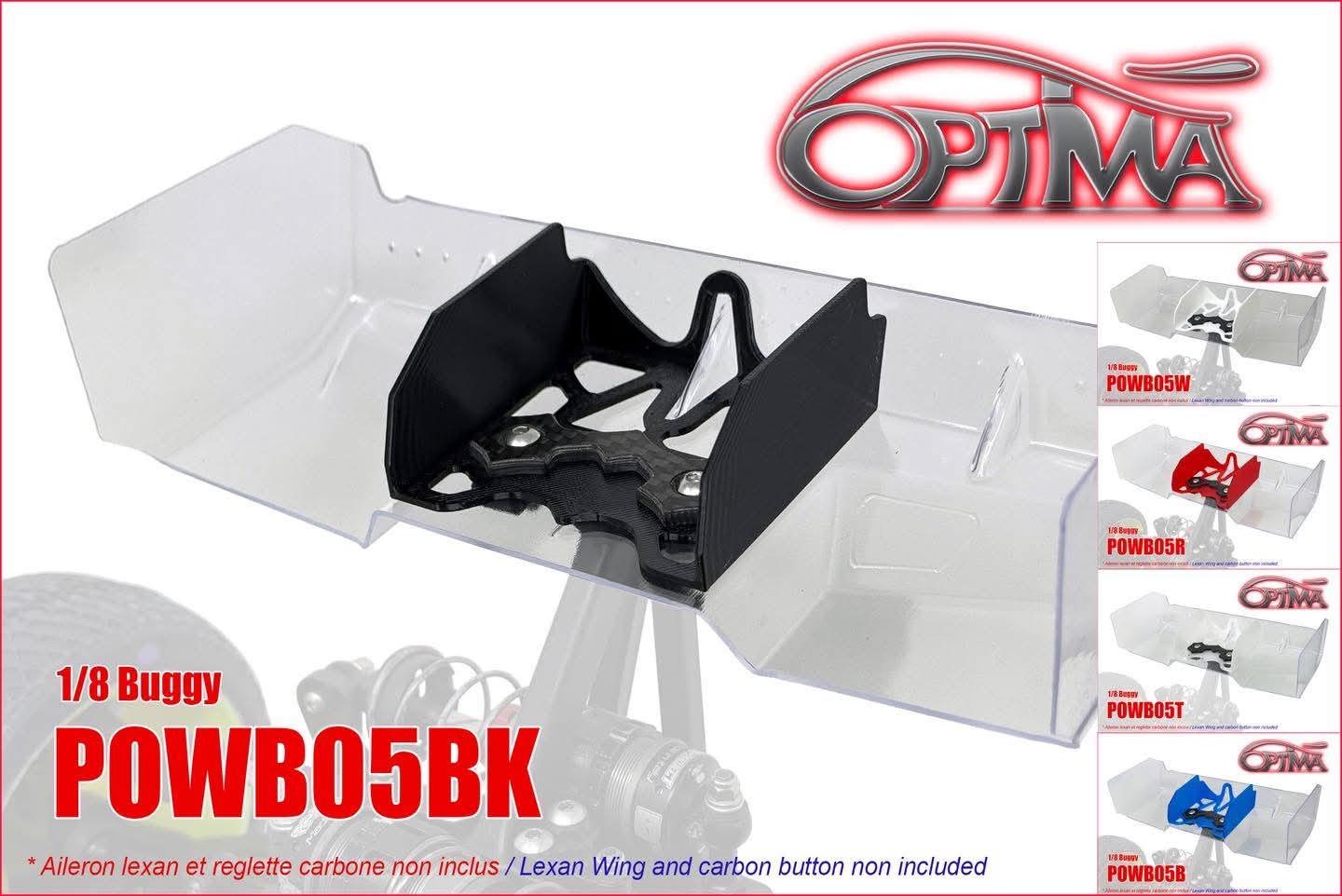 Optima Deriva central flexible para alerón Lexan POWB05