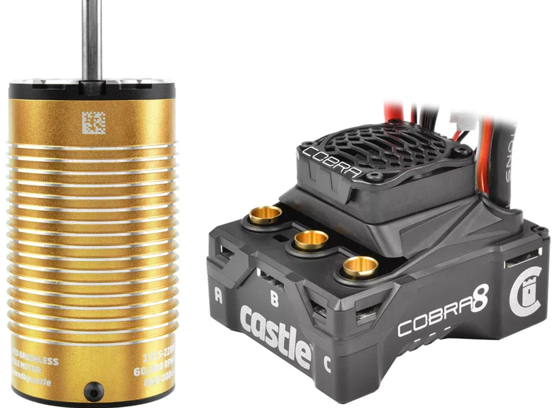 Castle Combo Cobra 8 + 1515 2200kv 4 polig Sensored Limited Edition Gold