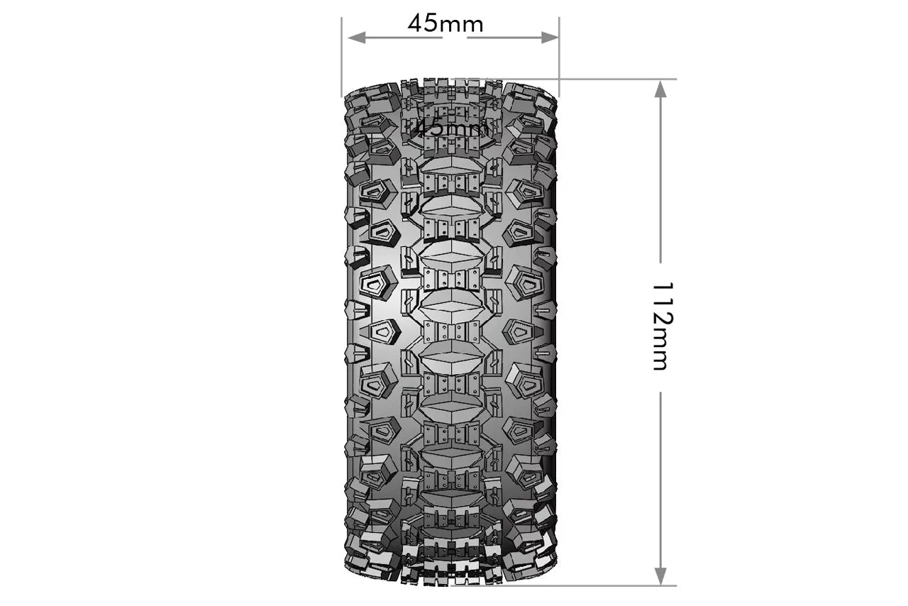 Louise RC SC-Uphill tires + 12-14-17mm hexagon rims (x2) LR-T3223SB