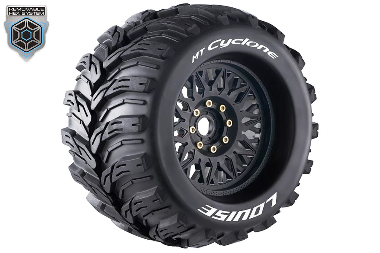 Cyclone Rims Louise RC 1/8 Mt-Cyclone tires + 3.8 LR-T3220X rims