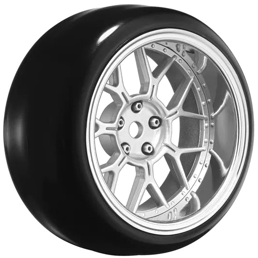 Louise RC Pneus Drift + Jantes 14 bâtons avec Déport réglable (4Pcs) 1/10