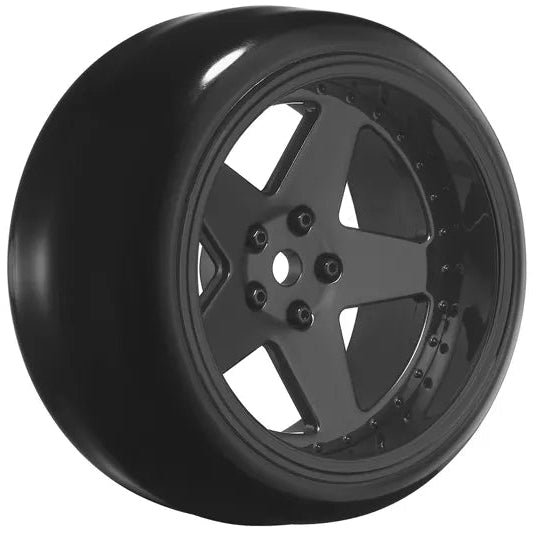 Louise RC Pneus Drift + Jantes 5 bâtons avec Déport réglable (4Pcs) 1/10
