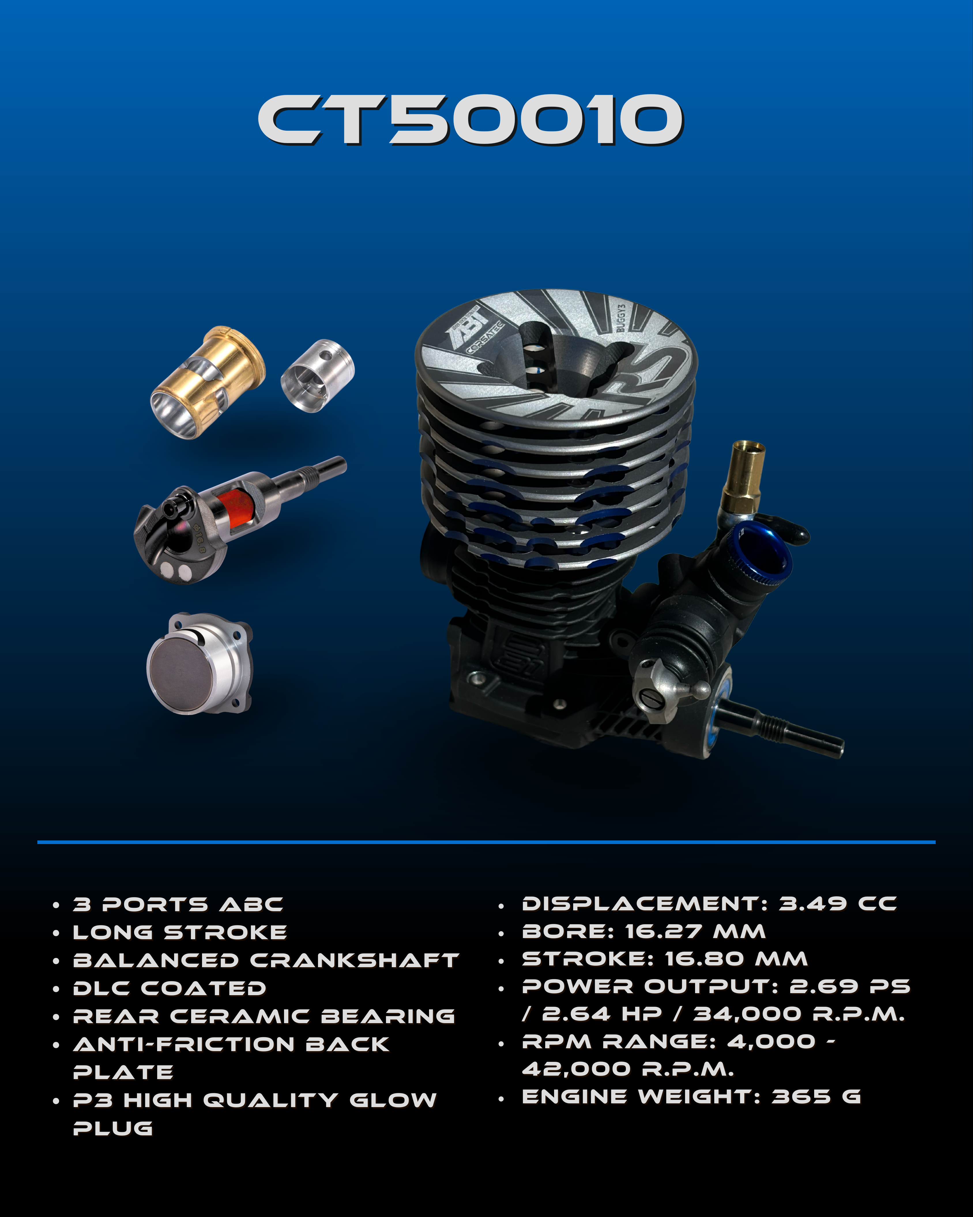 Corsatec Combo Motore RS Line Buggy 3P + Linea EFRA 2180 CT50010-C