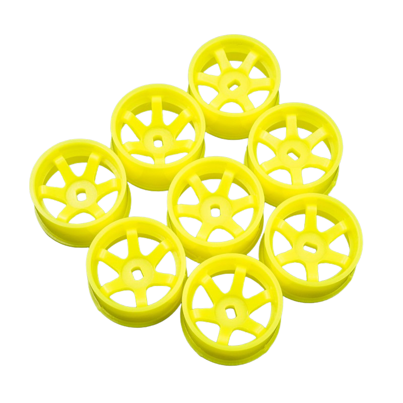 Yeah Racing Conjunto de jantes largas de 11 mm Amarelo Fluo Kyosho Mini-Z AWD WL-0146FYW