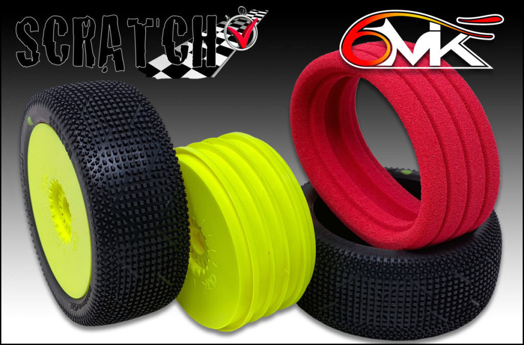 6MIK Pneus Buggy Scratch + Jantes Ultra Jaunes (x2) TUY17