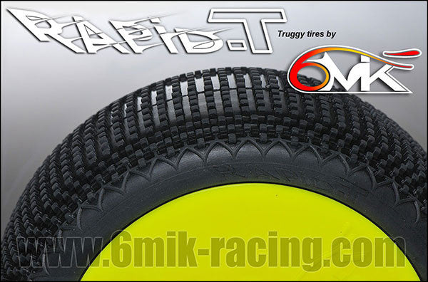 6MIK Jantes Truggy Jaune + Pneus Rapid-T CS TDY11CS