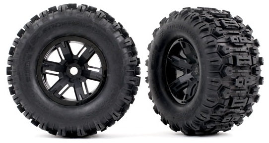 Traxxas Neumáticos Sledgehammer reforzados + Llantas Negro Negro (x2) X-Maxx 7871 