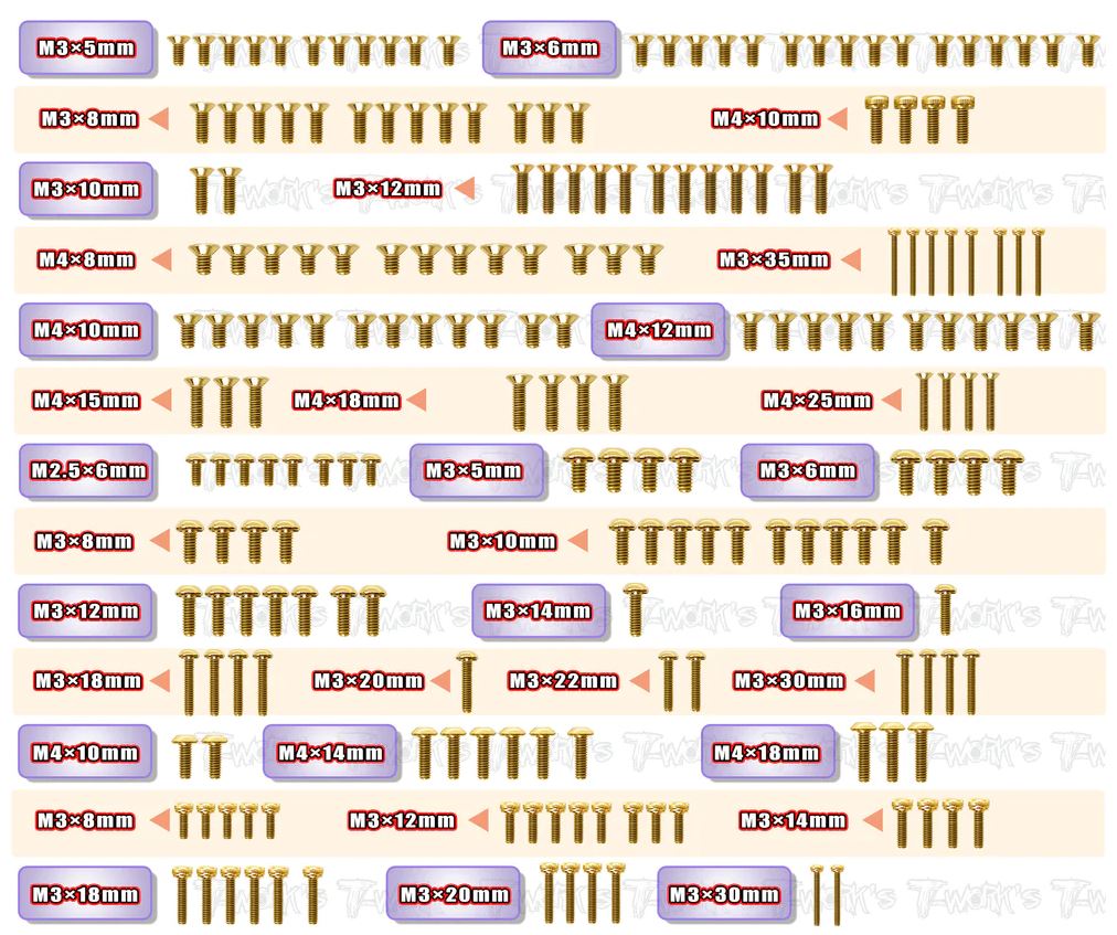 T-Work's Kit Visserie Nitride (204Pcs) Agama N1 TG-SS-N1E