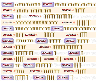 T-Work's Nitride Screw Kit (204Pcs) Agama N1 TG-SS-N1E