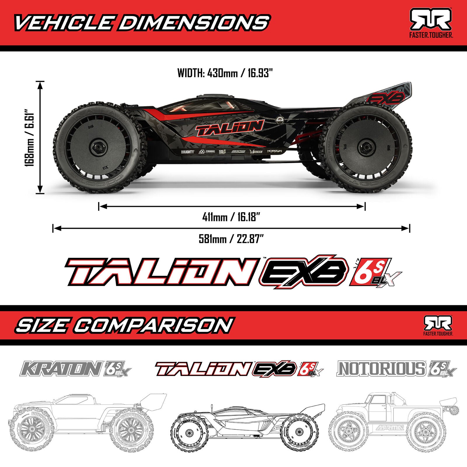 Arrma Velocidade Truck Talion 6S EXB BLX RTR ARA7707V6T1