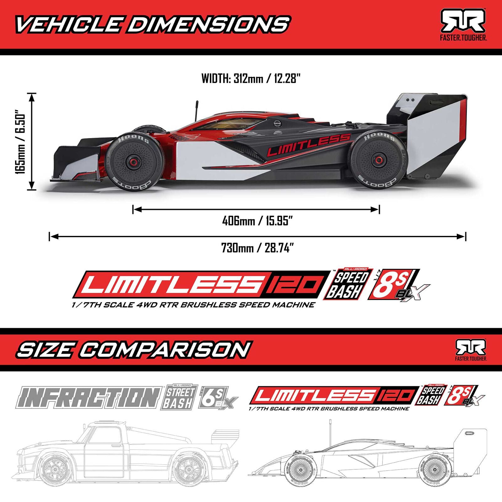 Arrma Limitless 1208S BLX 4x4 Speed Machine 1/7 RTR ARA7816