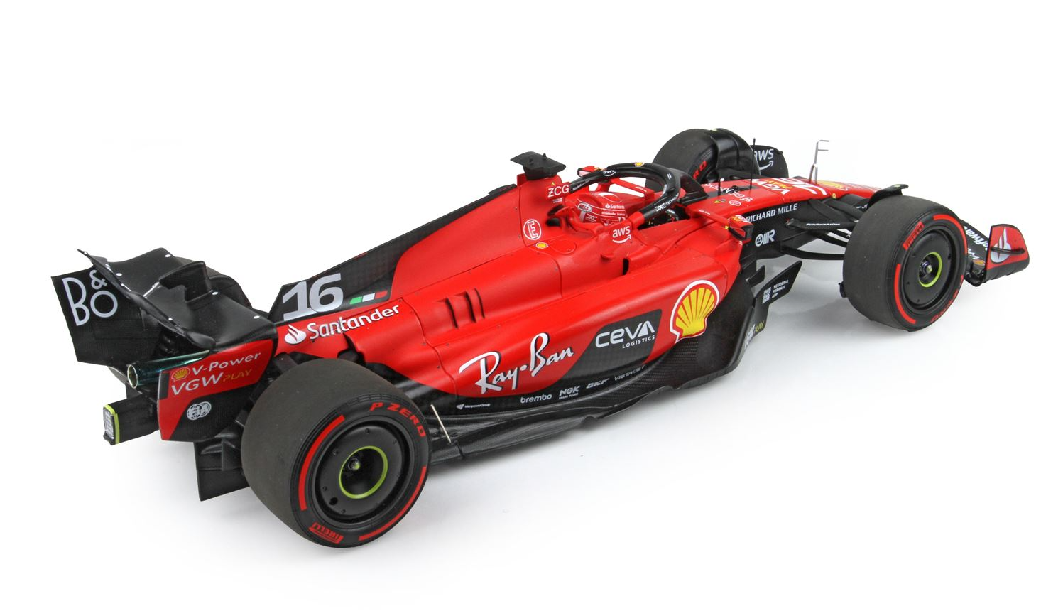 BBR Models Diecast F1 Ferrari SF23 Charles Leclerc SPA 2023 1/18 BBR231816C