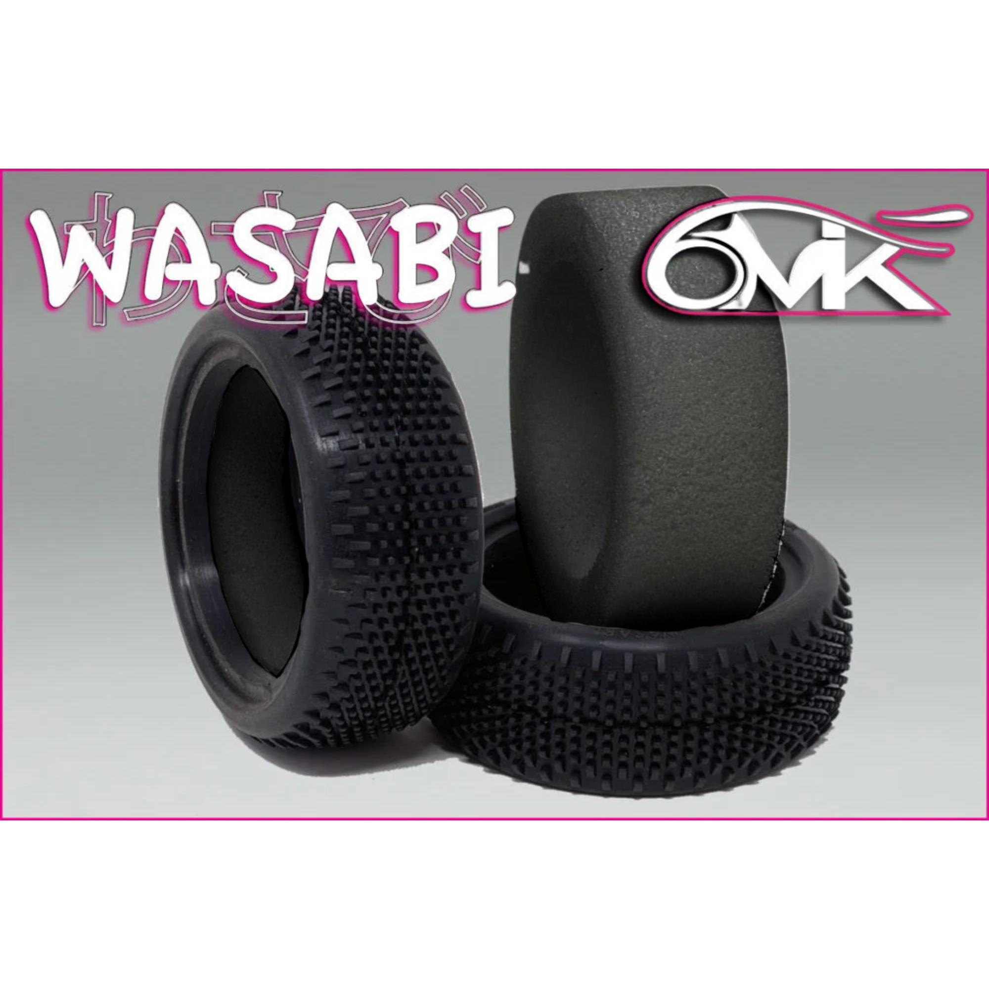 6MIK Pneus Avant 1/10 4x4 Wasabi + Inserts Hard (x2) TMH111